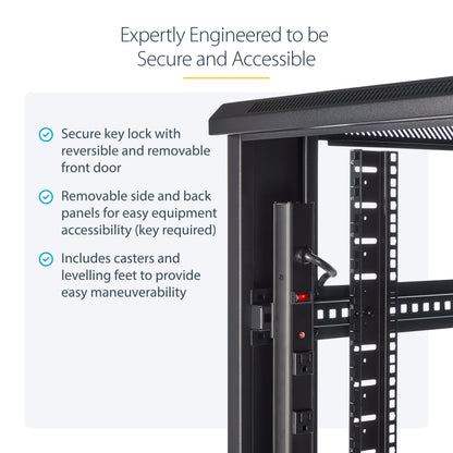 StarTech.com RK4236BKB rack cabinet 42U Freestanding rack Black