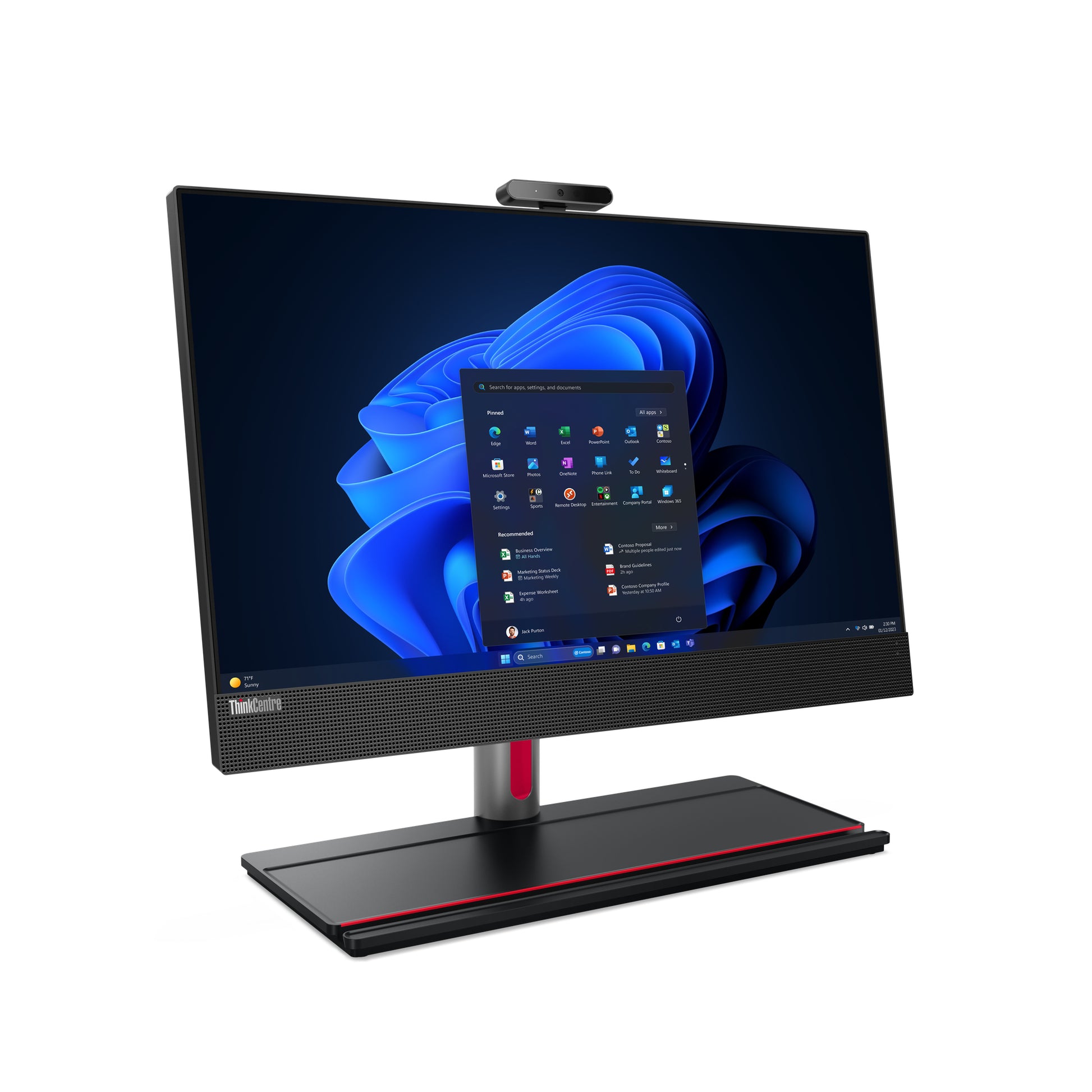 Lenovo ThinkCentre M90a Intel® Core™ i5 i5-14500 23.8" 1920 x 1080 pixels Touchscreen All-in-One PC 16 GB DDR5-SDRAM 256 GB SSD Windows 11 Pro Wi-Fi 6E (802.11ax) Black