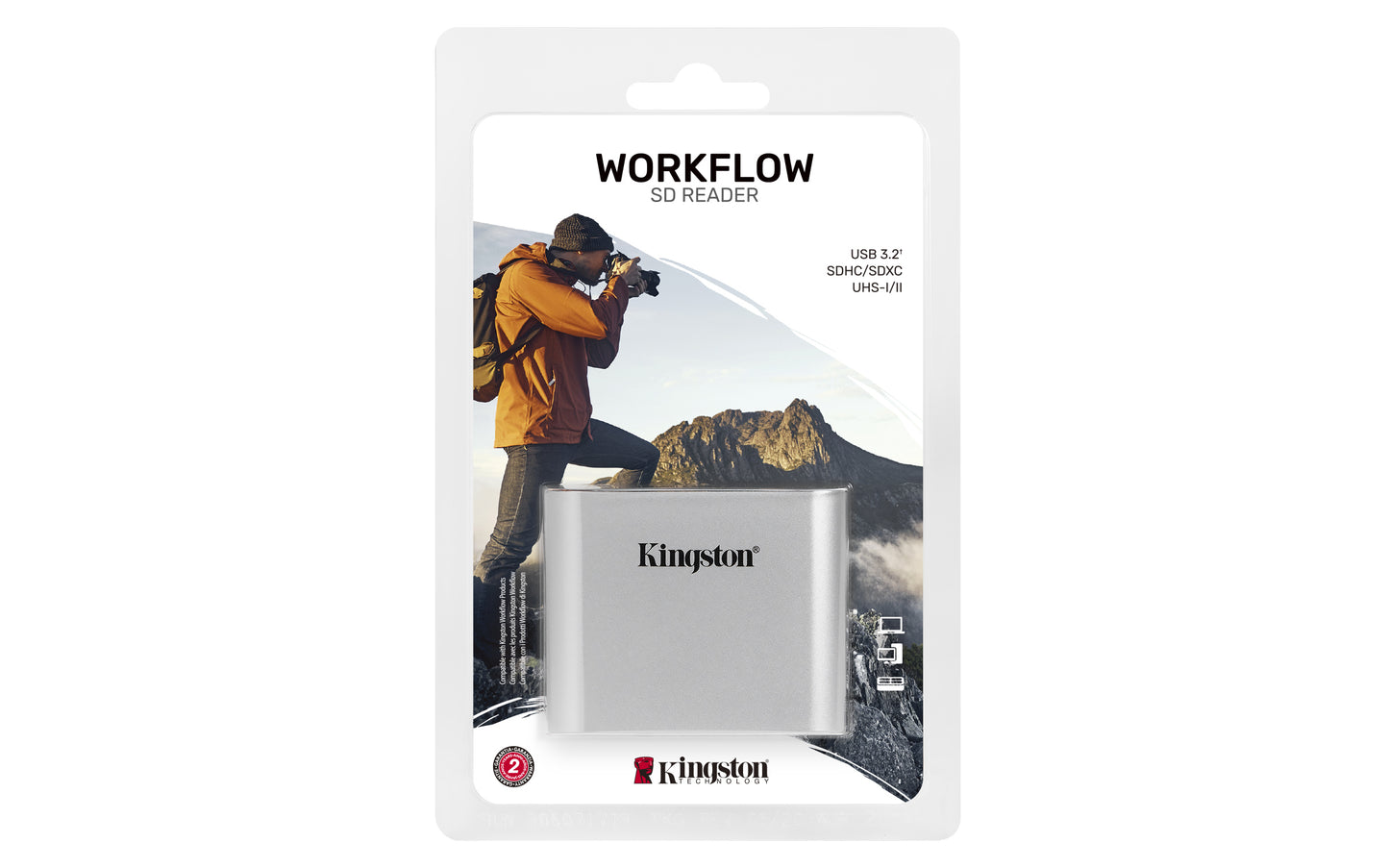 Kingston Technology Workflow SD Reader Black, Silver