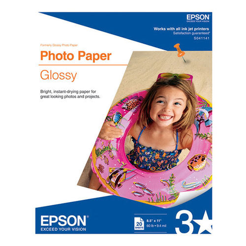 Epson Photo Paper Glossy (8.5" x 11") (20 Sheets/Pkg)
