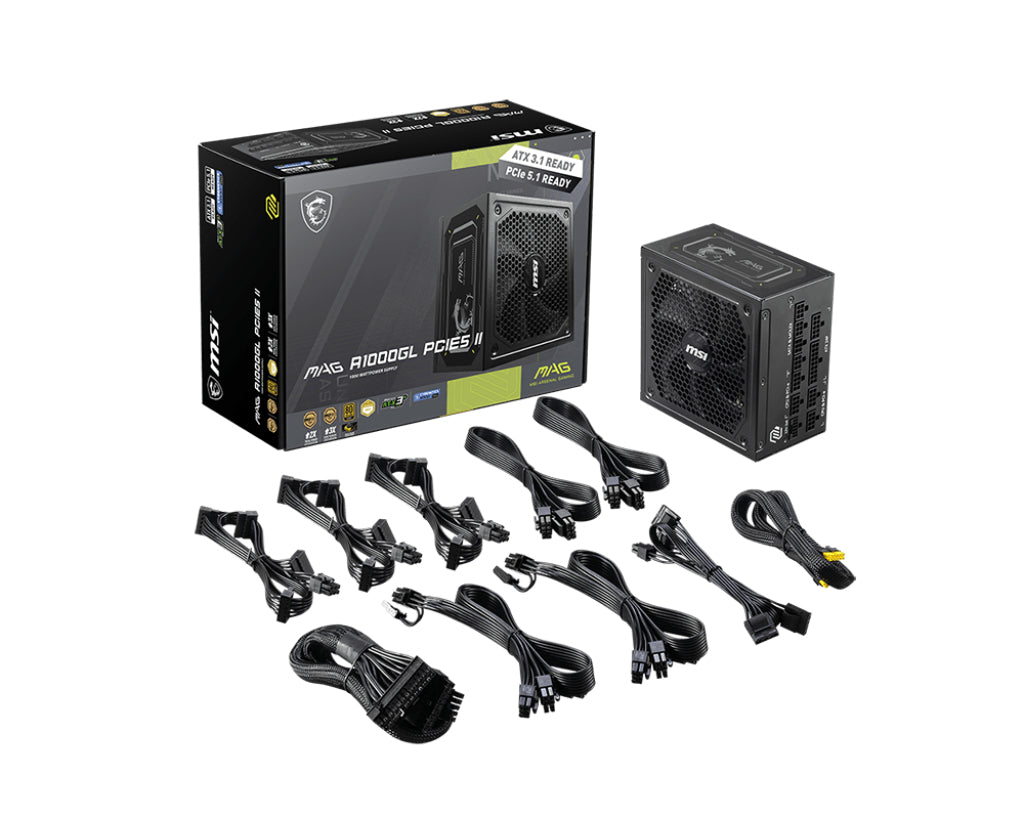 MSI MAG A1000GL PCIE5 II power supply unit 1000 W 24-pin ATX ATX Black