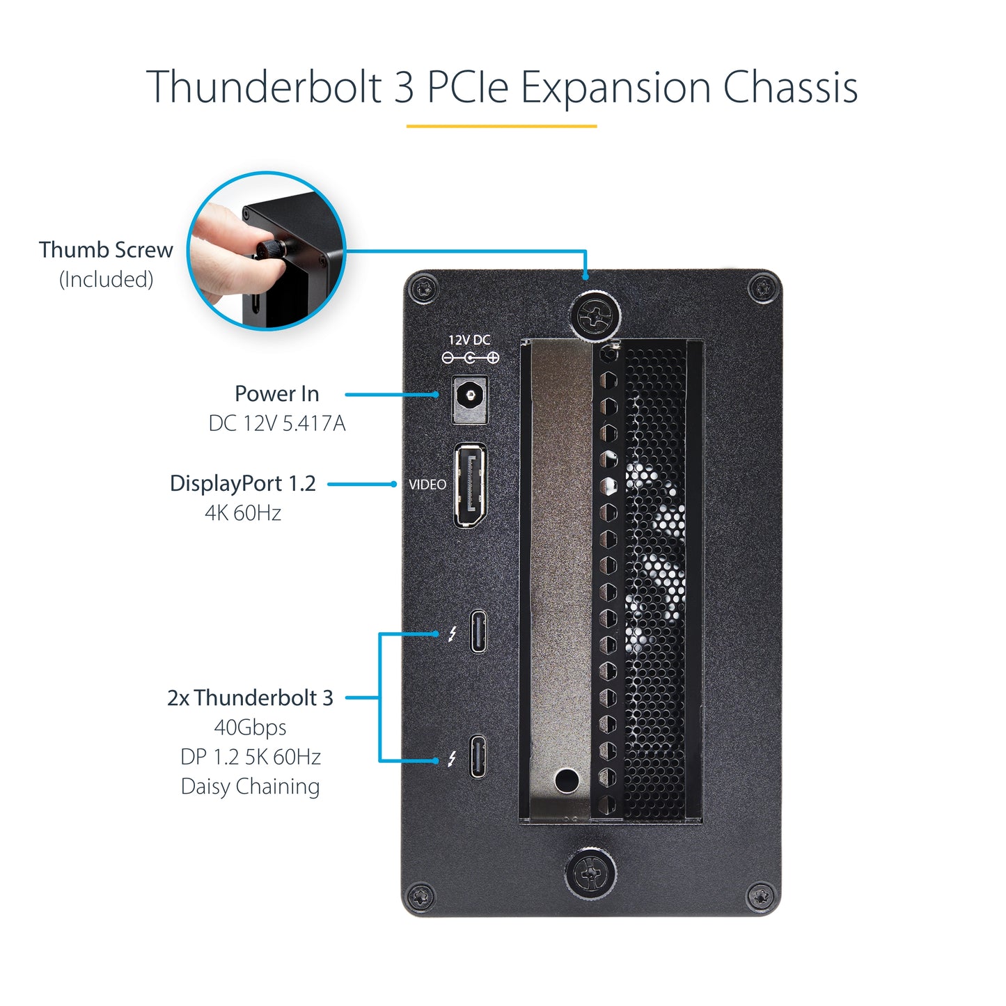 StarTech.com TB31PCIEX16 laptop dock/port replicator Wired Thunderbolt 3 Black