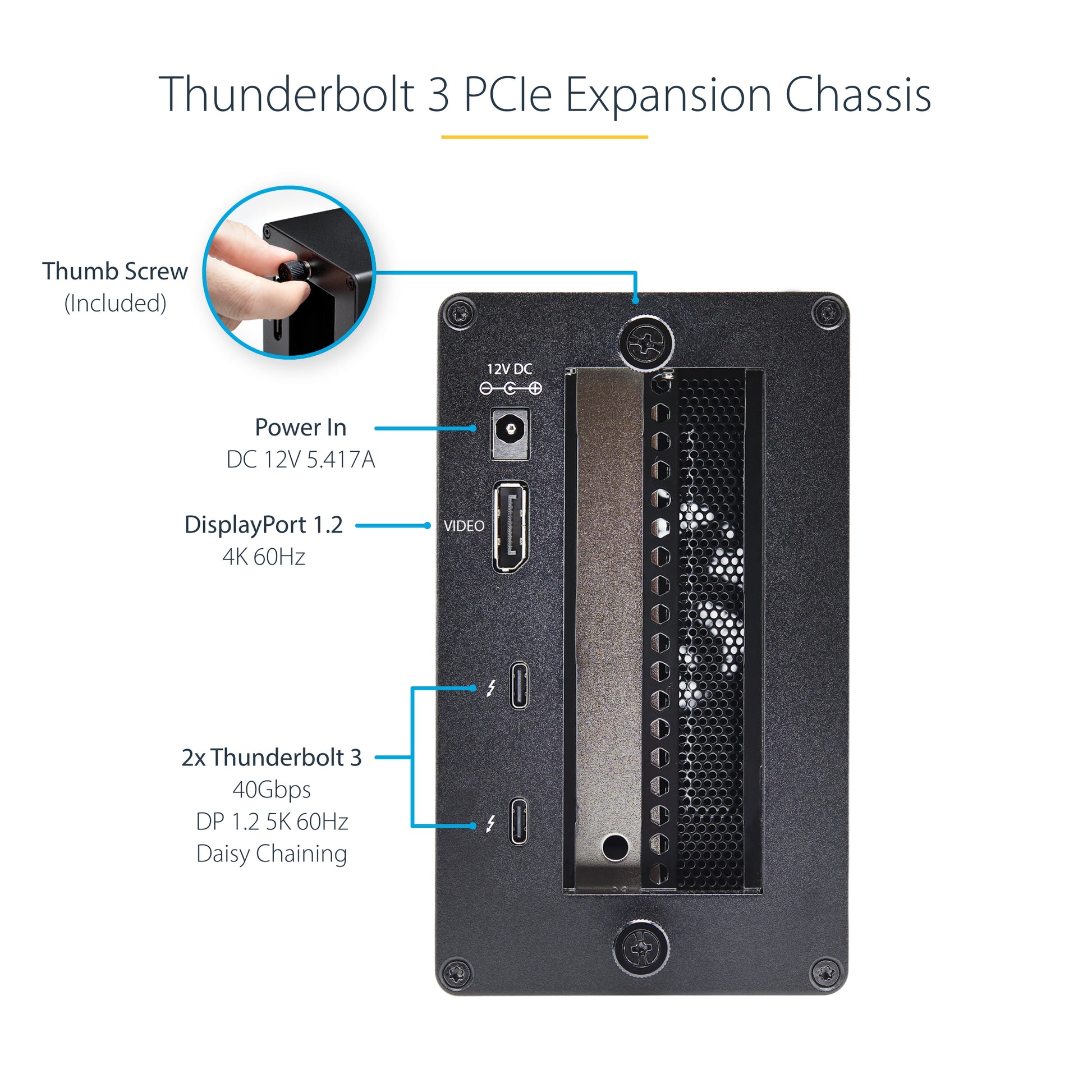StarTech.com TB31PCIEX16 laptop dock/port replicator Wired Thunderbolt 3 Black