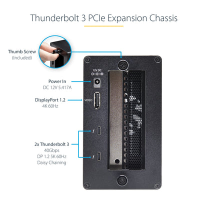 StarTech.com TB31PCIEX16 laptop dock/port replicator Wired Thunderbolt 3 Black