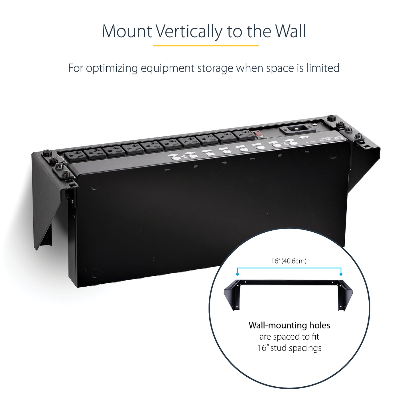 StarTech.com RK319WALLV rack cabinet 3U Wall mounted rack Black