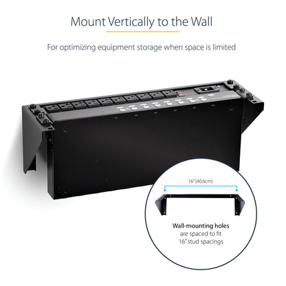 StarTech.com RK319WALLV rack cabinet 3U Wall mounted rack Black