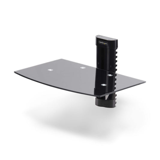 StarTech.com 1B-WALL-MOUNT-SHELF AV equipment shelf Black Tempered glass
