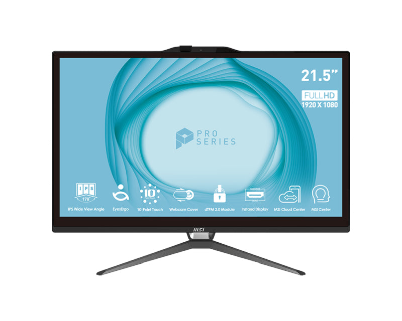 MSI Pro AP222T 13M-059US Intel® Core™ i3 i3-13100 21.5" 1920 x 1080 pixels All-in-One PC 8 GB DDR4-SDRAM 512 GB SSD Windows 11 Home Black