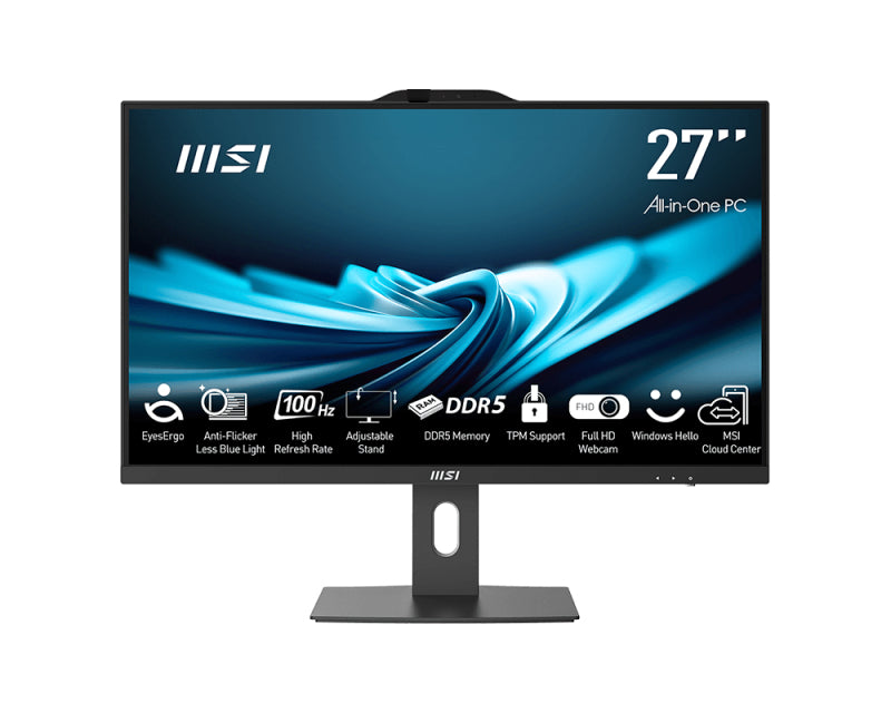 MSI Pro AP272P 14M-672UST Intel® Core™ i5 i5-14400 27" 1920 x 1080 pixels All-in-One PC 16 GB DDR5-SDRAM 1 TB SSD Windows 11 Pro Wi-Fi 6E (802.11ax) Black