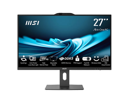 MSI Pro AP272P 14M-601US Intel® Core™ i5 i5-14400 27" 1920 x 1080 pixels All-in-One PC 16 GB DDR5-SDRAM 1 TB SSD Windows 11 Pro Wi-Fi 6E (802.11ax) Black
