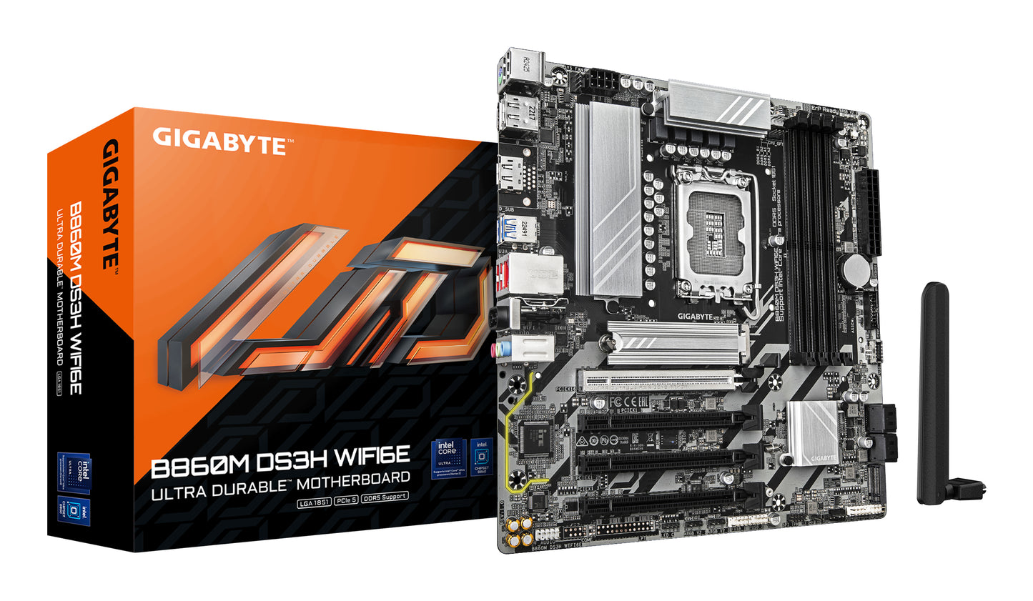 GIGABYTE B860M DS3H WIFI6E motherboard Intel B860 LGA 1851 (Socket V1) micro ATX