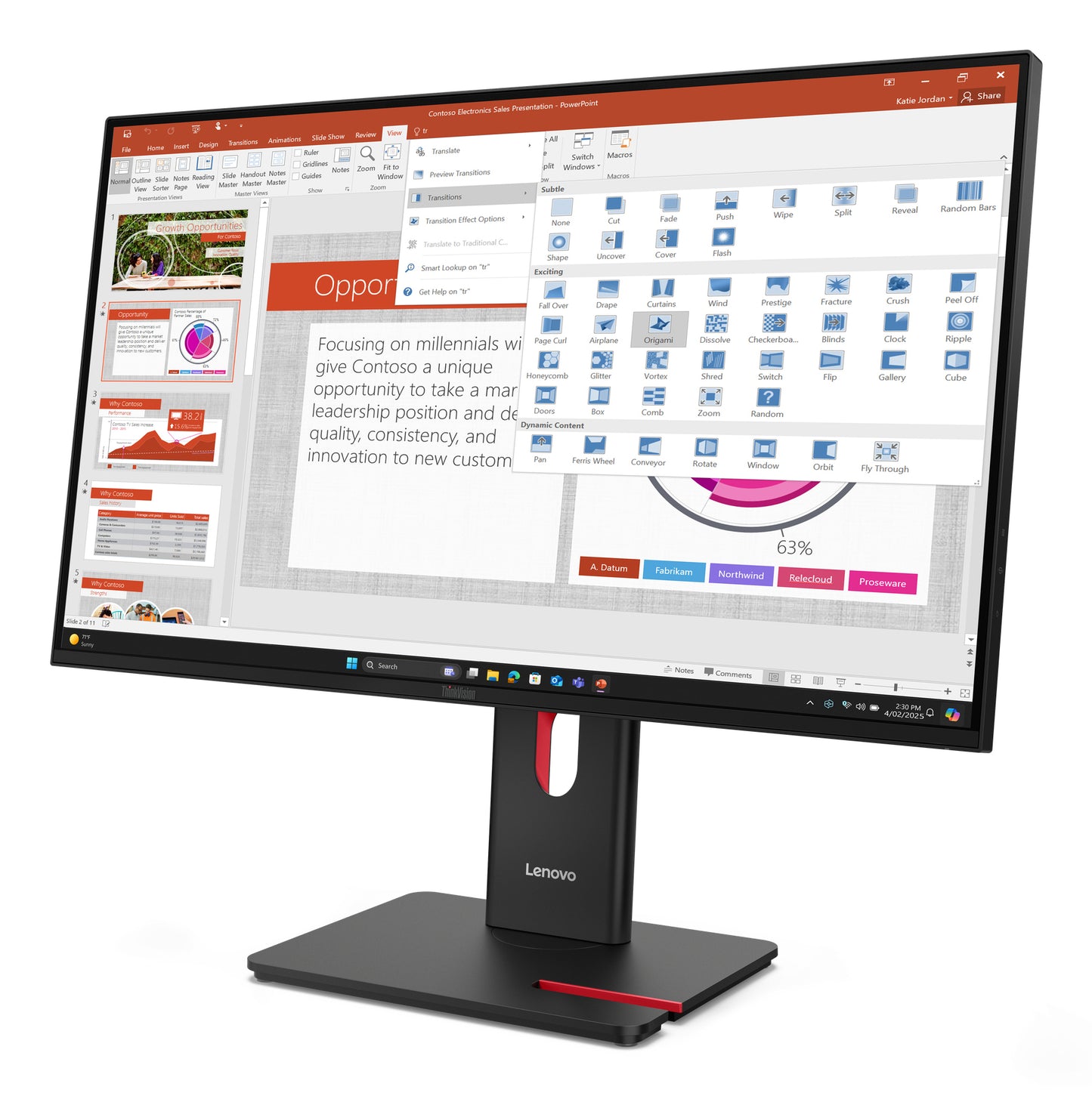 Lenovo ThinkVision T27-40 computer monitor 27" 1920 x 1080 pixels Full HD LED Black