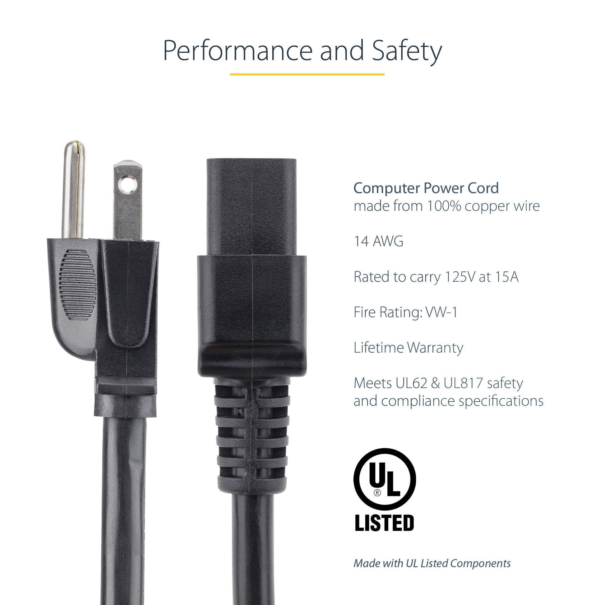 StarTech.com PXT515C19146 power cable Black 70.9" (1.8 m) NEMA 5-15P C19 coupler