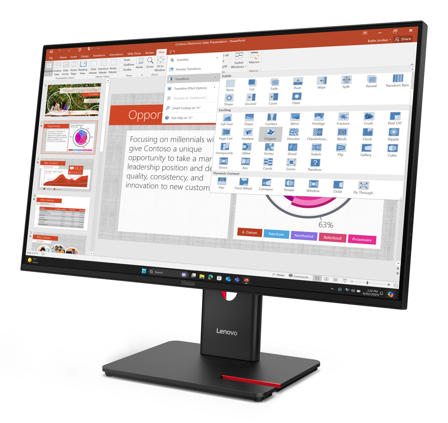 Lenovo ThinkVision T27-40 computer monitor 27" 1920 x 1080 pixels Full HD LED Black