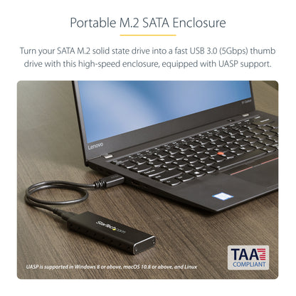 StarTech.com SM2NGFFMBU33 storage drive enclosure SSD enclosure Black M.2