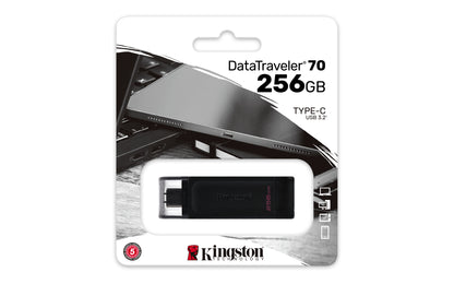 Kingston Technology DataTraveler 70 USB flash drive 256 GB USB Type-C 3.2 Gen 1 (3.1 Gen 1) Black