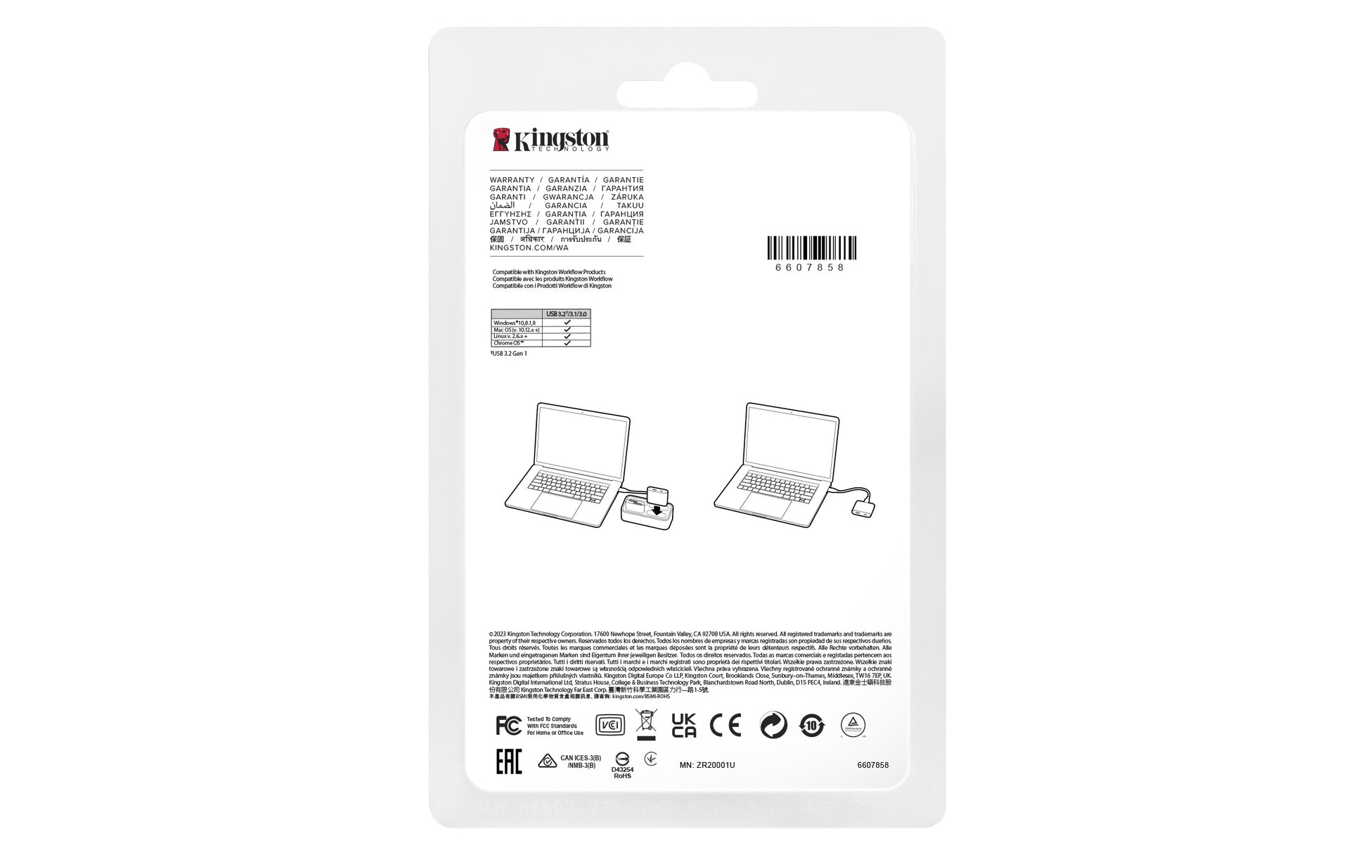 Kingston Technology WFS-USB interface hub USB 3.2 Gen 1 (3.1 Gen 1) Type-C 5000 Mbit/s Silver