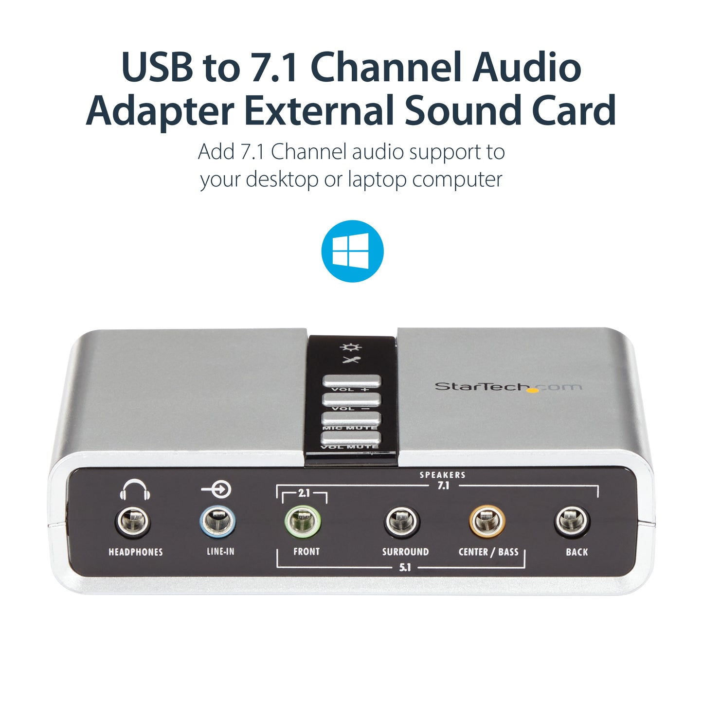 StarTech.com ICUSBAUDIO7D audio card 7.1 channels USB