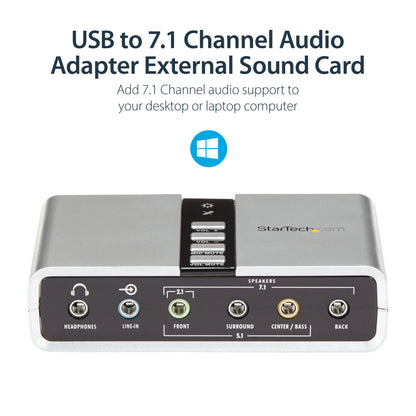 StarTech.com ICUSBAUDIO7D audio card 7.1 channels USB