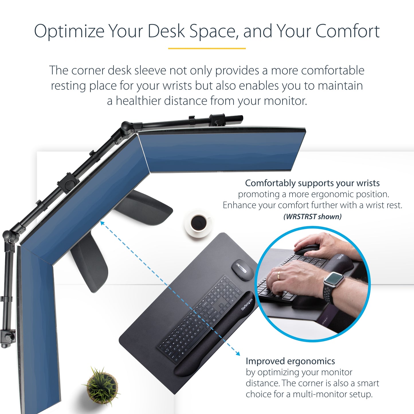 StarTech.com DSKCRNRSLV desk tray/organizer Steel Black
