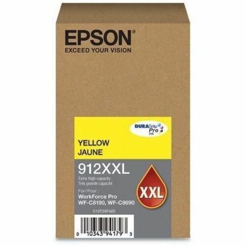 Epson DURABrite Pro 912XXL Original Extra High Yield Inkjet Ink Cartridge - Yellow Pack - 8000 Pages