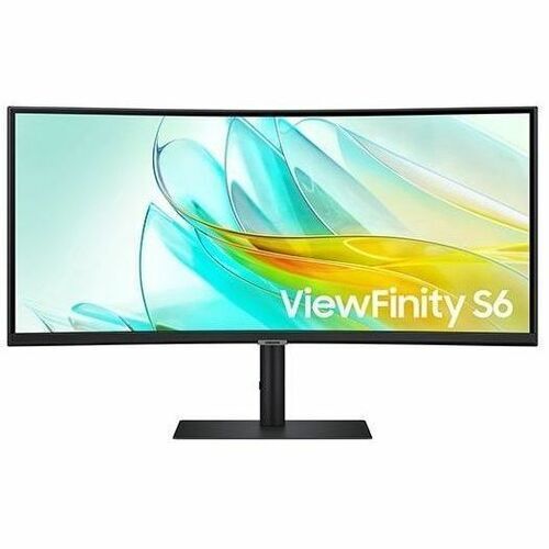 Samsung ViewFinity S6 S34C654UAN 34" Class UW-QHD Curved Screen LCD Monitor - 21:9 - Black - 34" Viewable - Vertical Alignment (VA) - 3440 x 1440 - 1.07 Billion Colors - FreeSync - 350 Nit - 5 ms - 100 Hz Refresh Rate - Speakers - USB Type-C - HDMI -