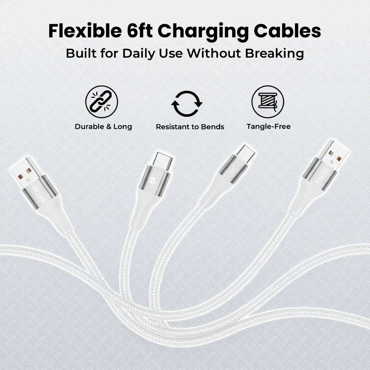 2-Pack 20W Fast Charger with 4 - 6ft cables- (2) 6ft USB-A-C & (2) 6ft USB-C-C